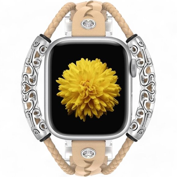 Boho Bracelet Leather Band Compatible with Apple Watch Series 9 and Ultra/Ultra2 - Picture 2 of 6